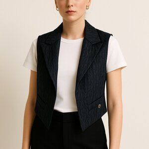 Chanel star print shimmer fabric vest size 40